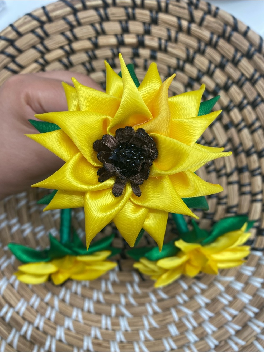 Satin Ribbon Sunflower Pen - Picture 5 of 7